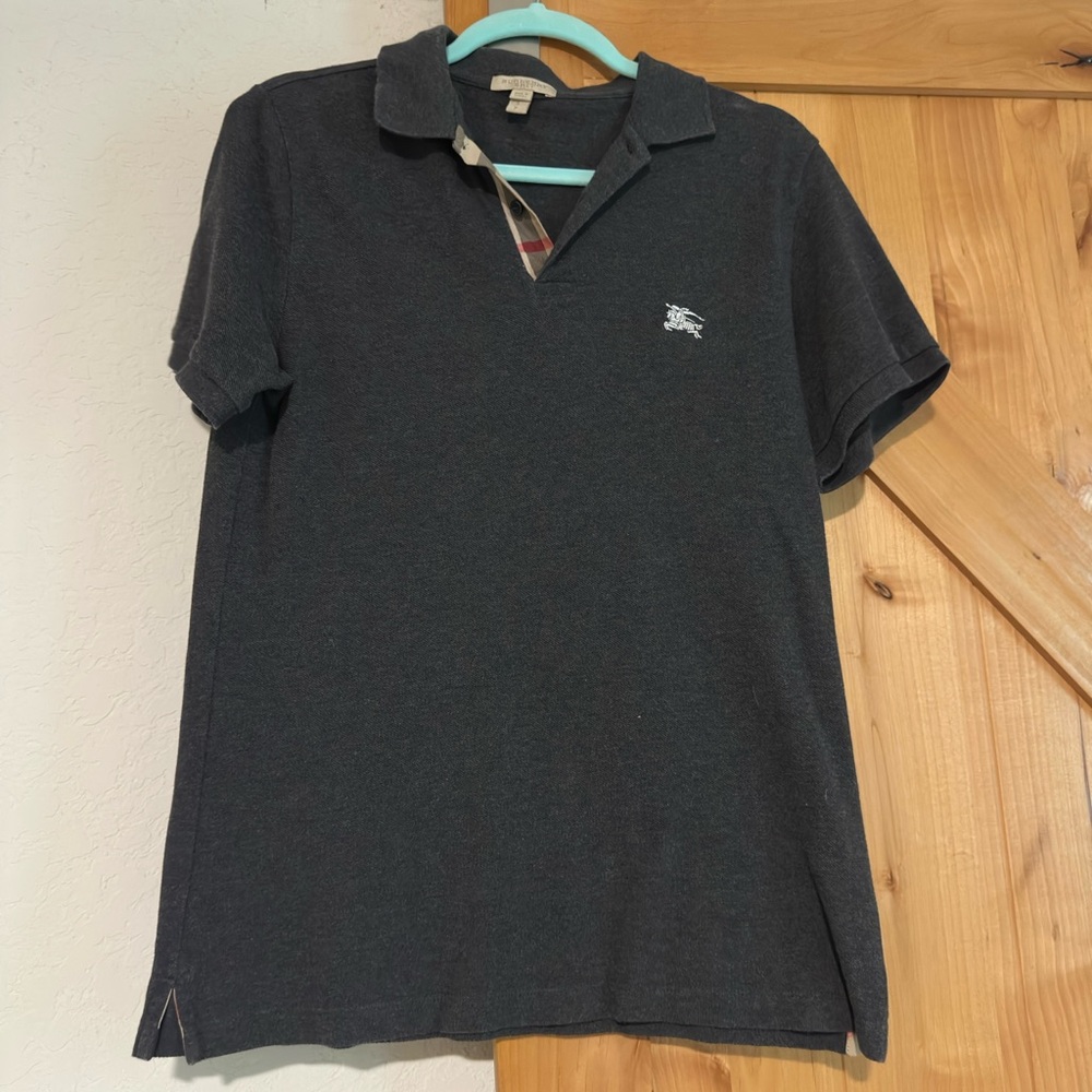 Burberry Gray Polo Shirt Classic Short-Sleeve Design